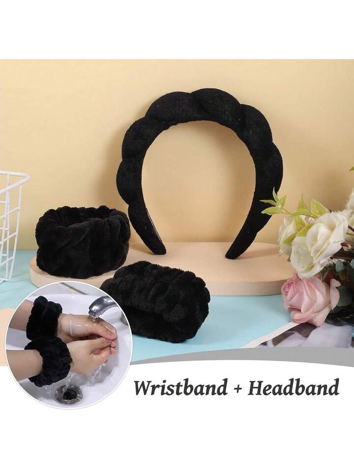 3-Piece Skincare Set (Headband + 2 Wristbands)