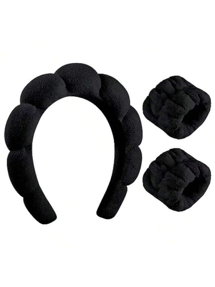 3-Piece Skincare Set (Headband + 2 Wristbands)