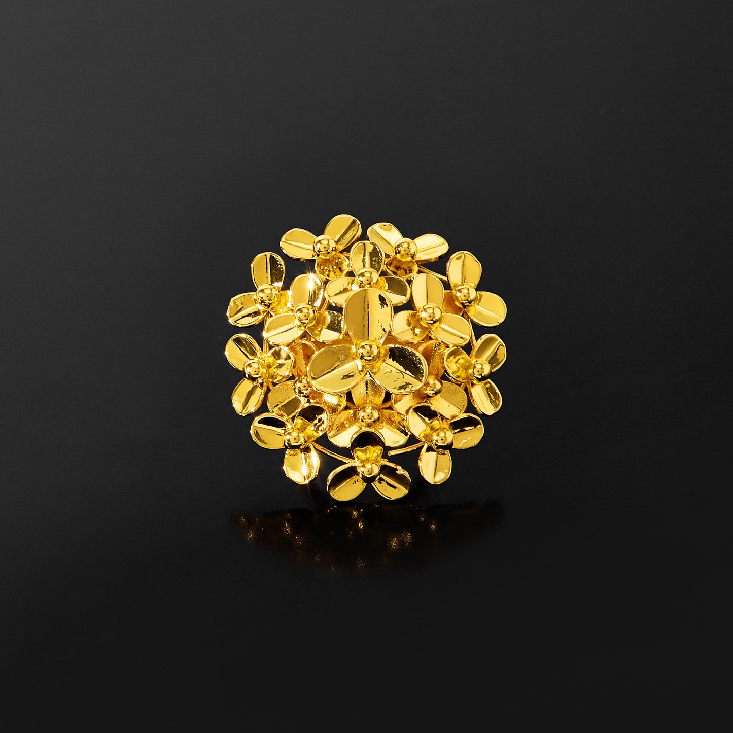 Trendy Jewelry Fashion Gold Plated Copper Dubai Engagement Bridal Ring