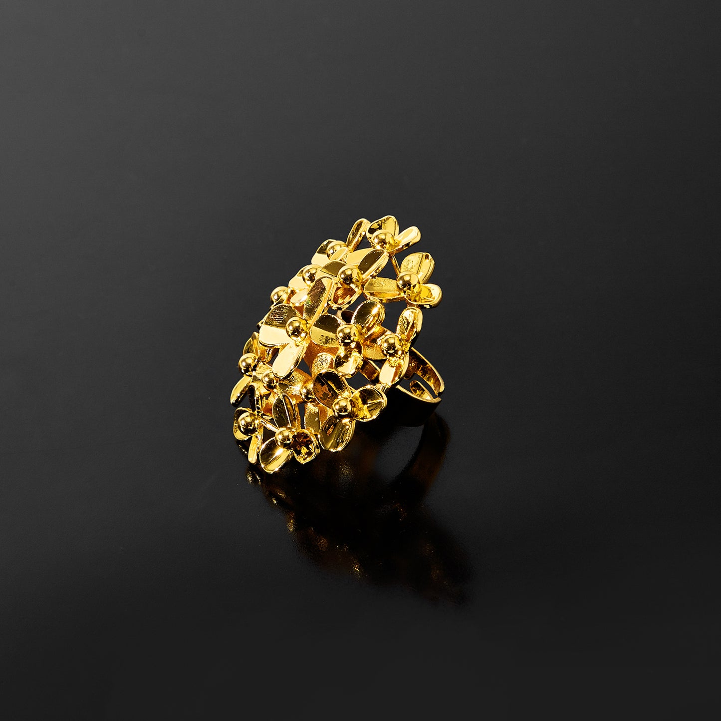 Trendy Jewelry Fashion Gold Plated Copper Dubai Engagement Bridal Ring