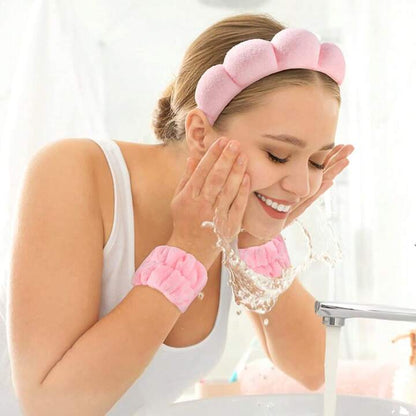 3-Piece Skincare Set (Headband + 2 Wristbands)