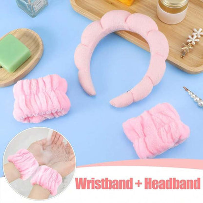 3-Piece Skincare Set (Headband + 2 Wristbands)