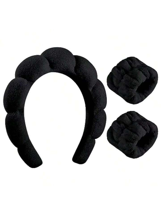 3-Piece Skincare Set (Headband + 2 Wristbands)