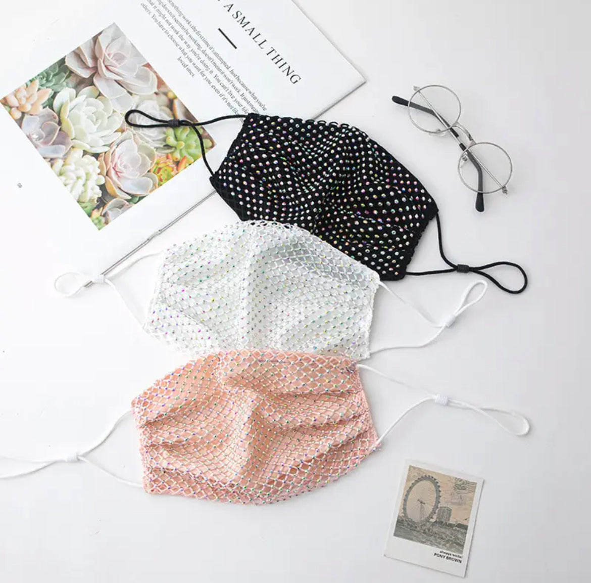 Face Mask with Rhinestone