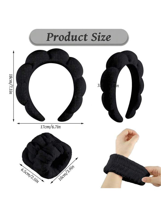 3-Piece Skincare Set (Headband + 2 Wristbands)