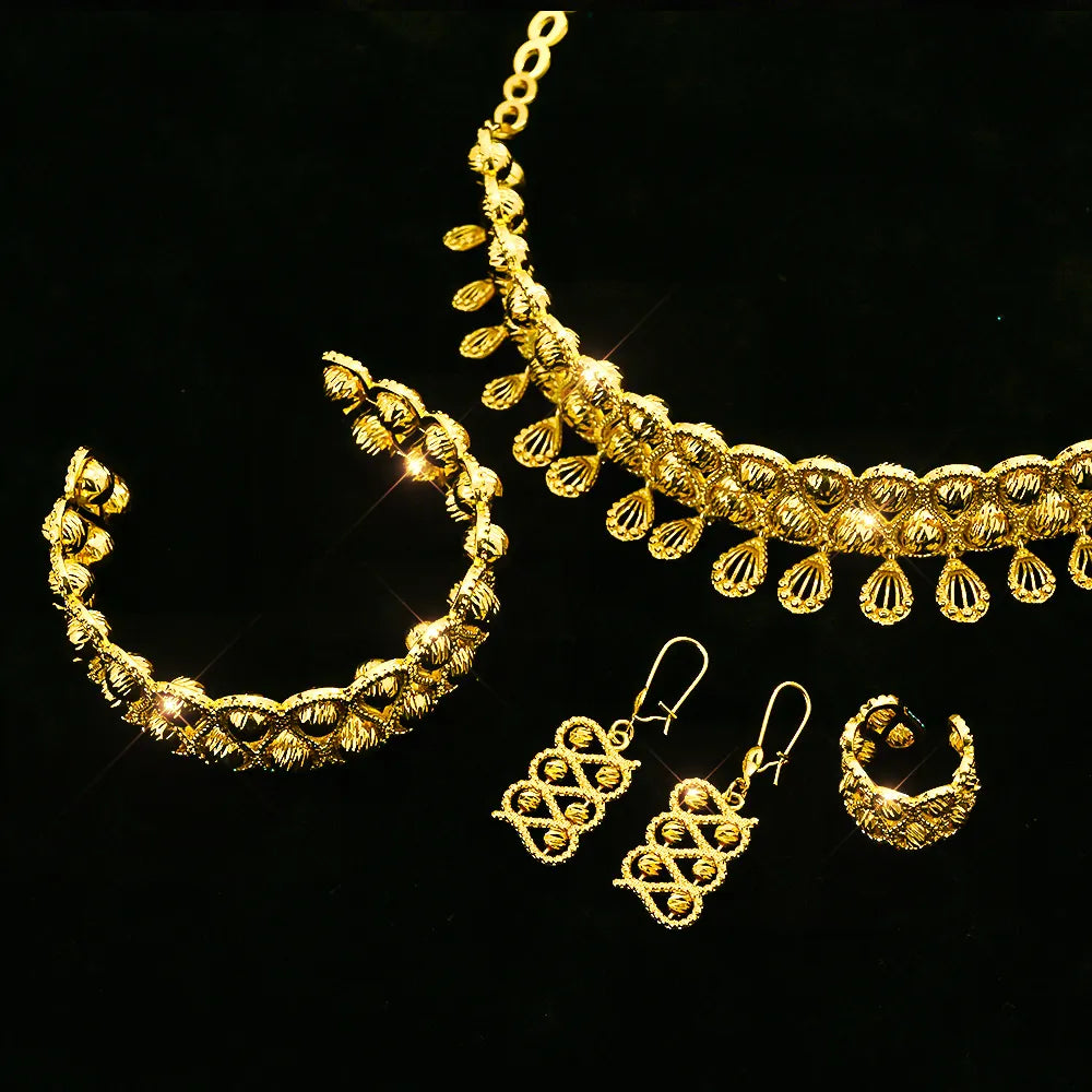 New Middle East Design Pendant Necklace High-end Type Jewelry Raysha Jewelry Set, Collar Bracelet Earrings Ring