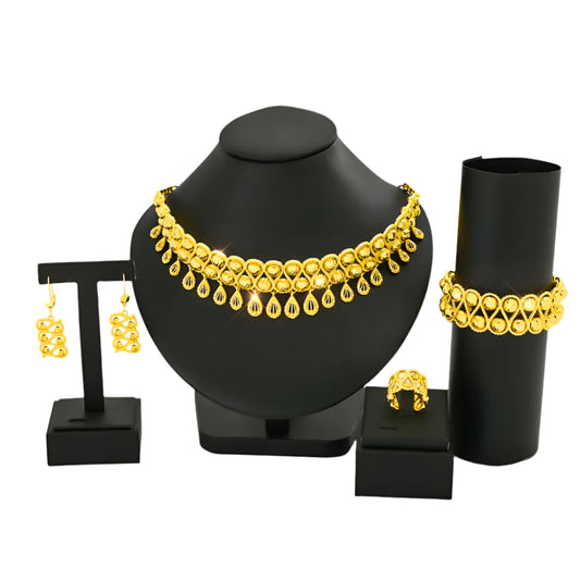 New Middle East Design Pendant Necklace High-end Type Jewelry Raysha Jewelry Set, Collar Bracelet Earrings Ring