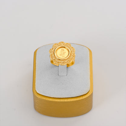 Hot Quality Fashion Tendy 14k 18k Copper Jewelry Gold Plated Exquisite Bridal Cheap Flower Ring