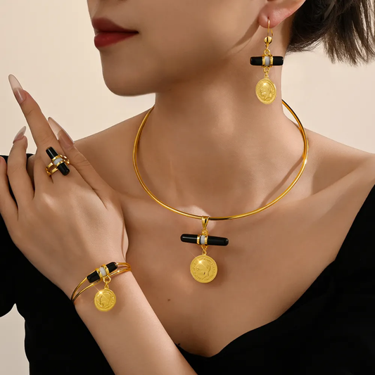 Aset of coin pendant collar , RaySha Jewellery Someta Collection
