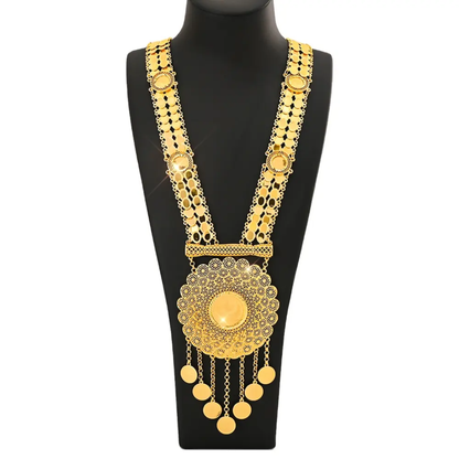 Coins long and big necklace from RaySha Jewelry new collection