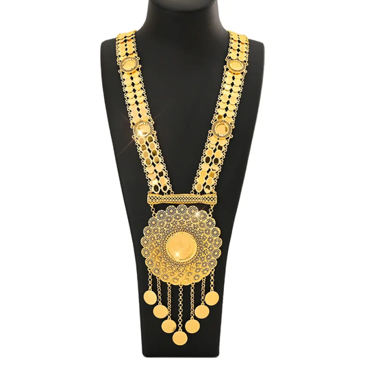 Coins long and big necklace from RaySha Jewelry new collection